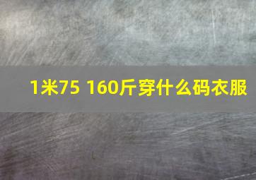 1米75 160斤穿什么码衣服